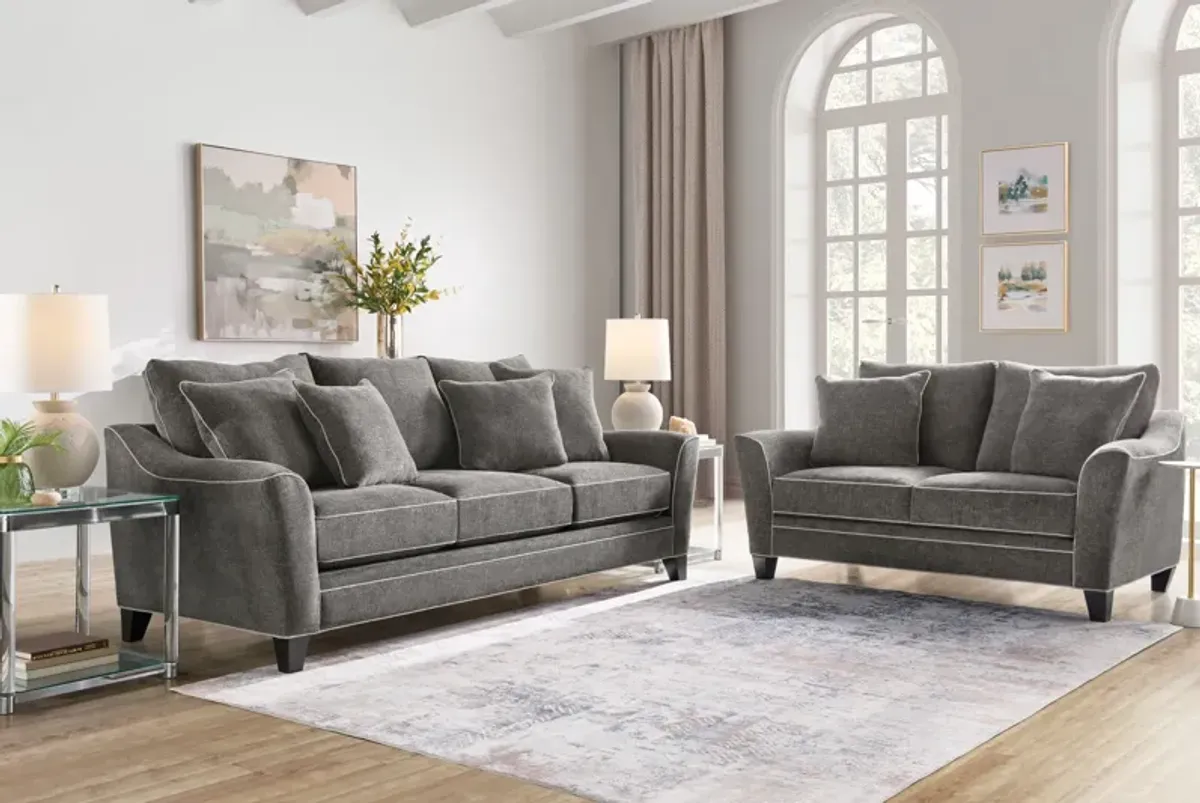 Demi Charcoal Loveseat