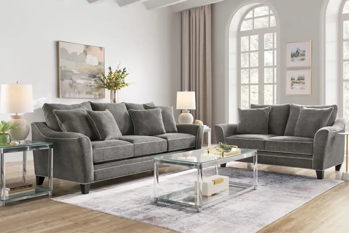 Demi Charcoal Loveseat