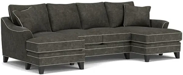 Demi Charcoal 3-Piece Dual Chaise Sectional