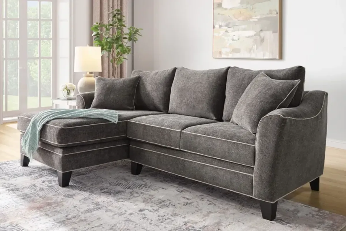 Demi Charcoal 2-Piece Sectional with Left Arm Facing Chaise