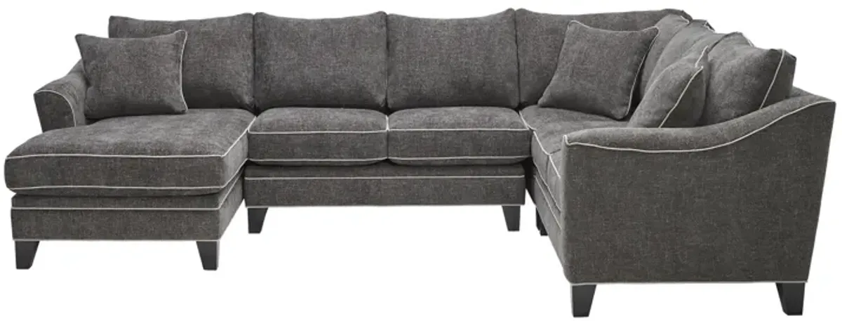 Demi Charcoal 4-Piece Sectional with Left Arm Facing Chaise