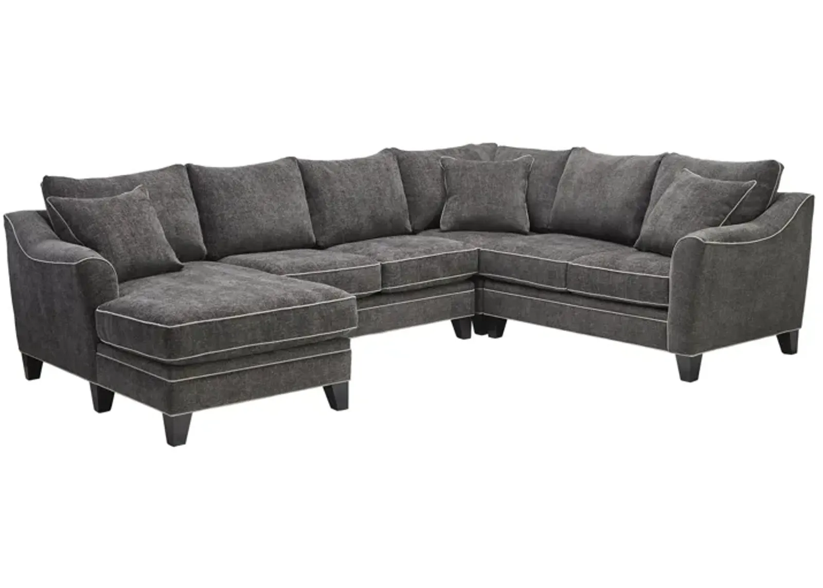 Demi Charcoal 4-Piece Sectional with Left Arm Facing Chaise