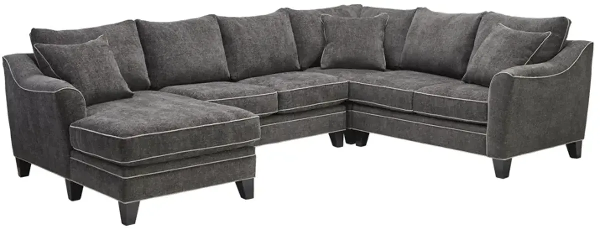 Demi Charcoal 4-Piece Sectional with Left Arm Facing Chaise