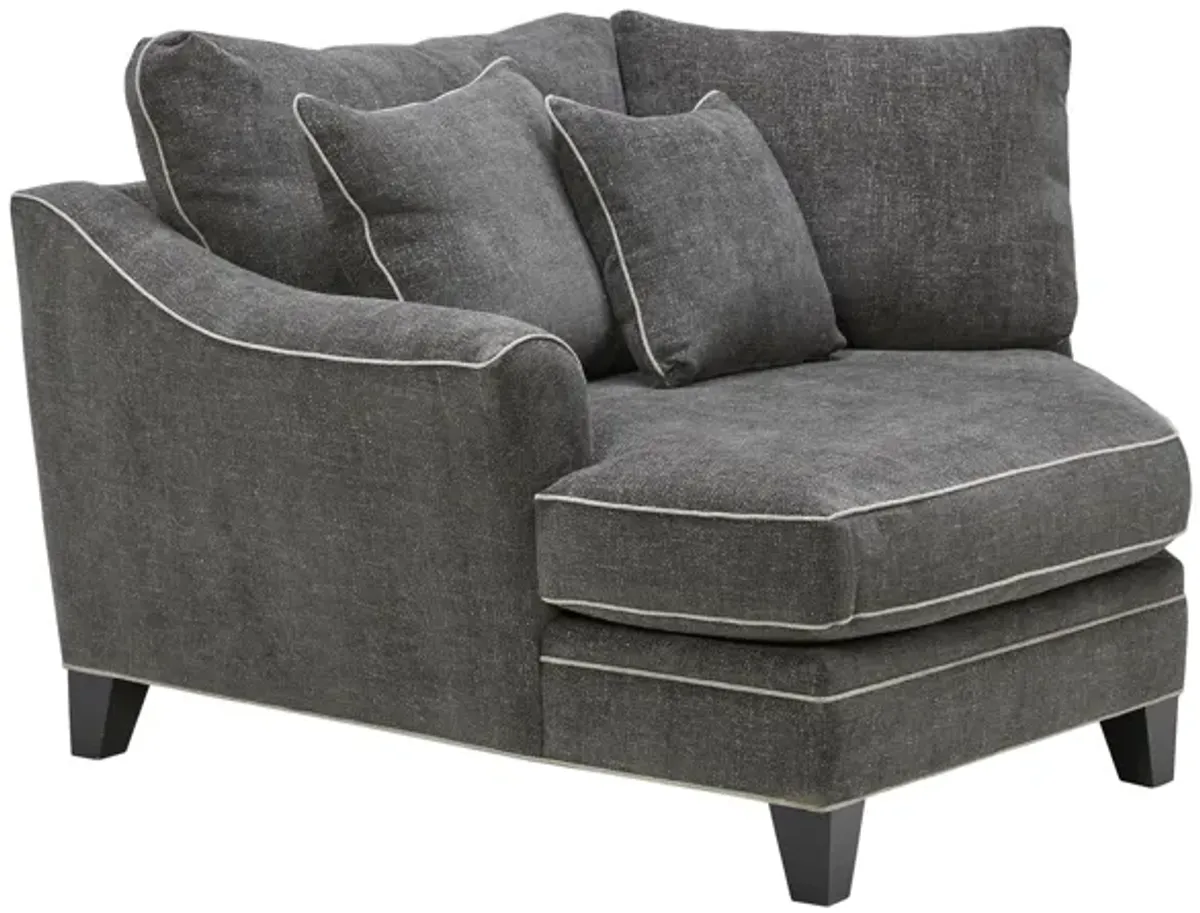 Demi Charcoal 3-Piece Sectional with Left Arm Facing Cuddler