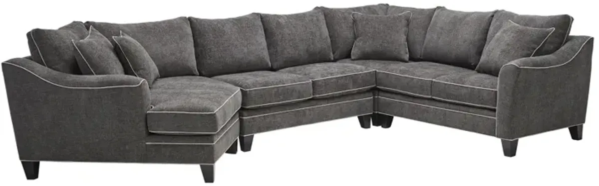 Demi Charcoal 4-Piece Sectional with Left Arm Facing Cuddler