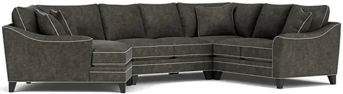 Demi Charcoal 4-Piece Sectional with Left Arm Facing Cuddler