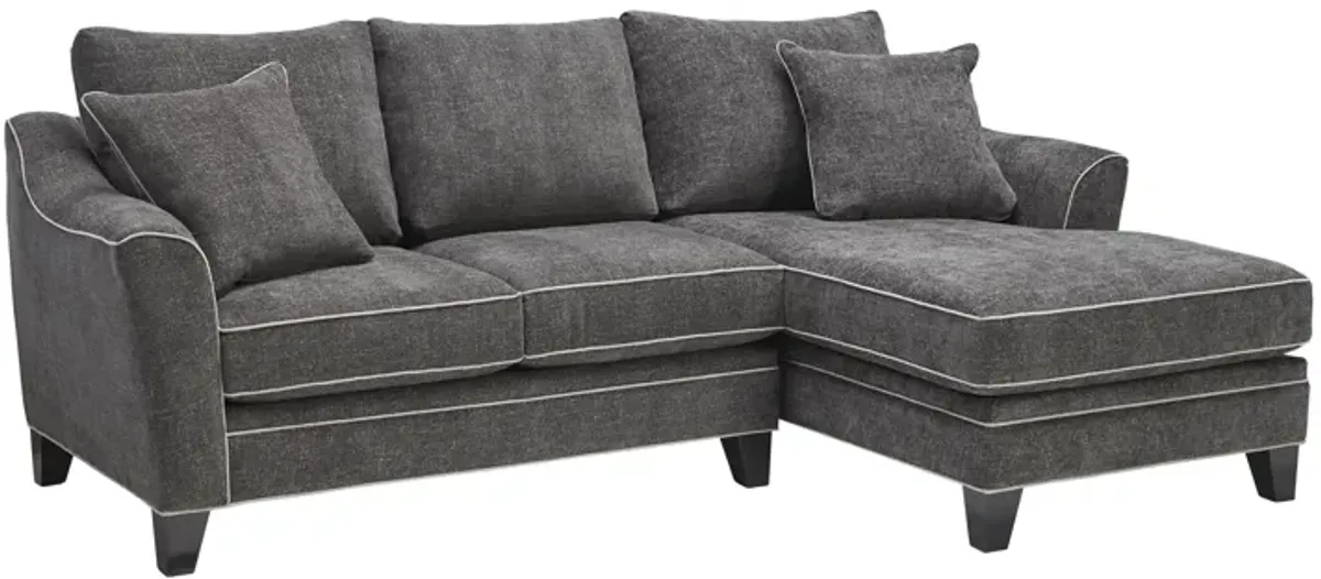 Demi Charcoal 2-Piece Sectional with Right Arm Facing Chaise