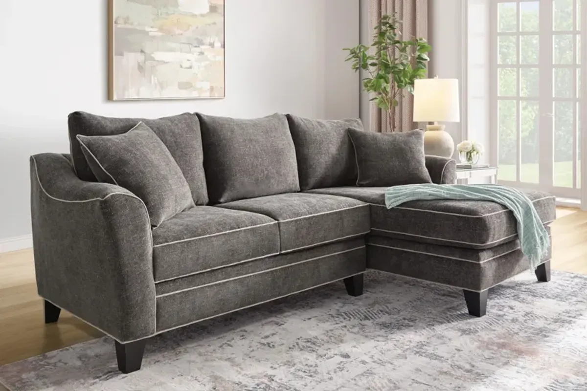 Demi Charcoal 2-Piece Sectional with Right Arm Facing Chaise