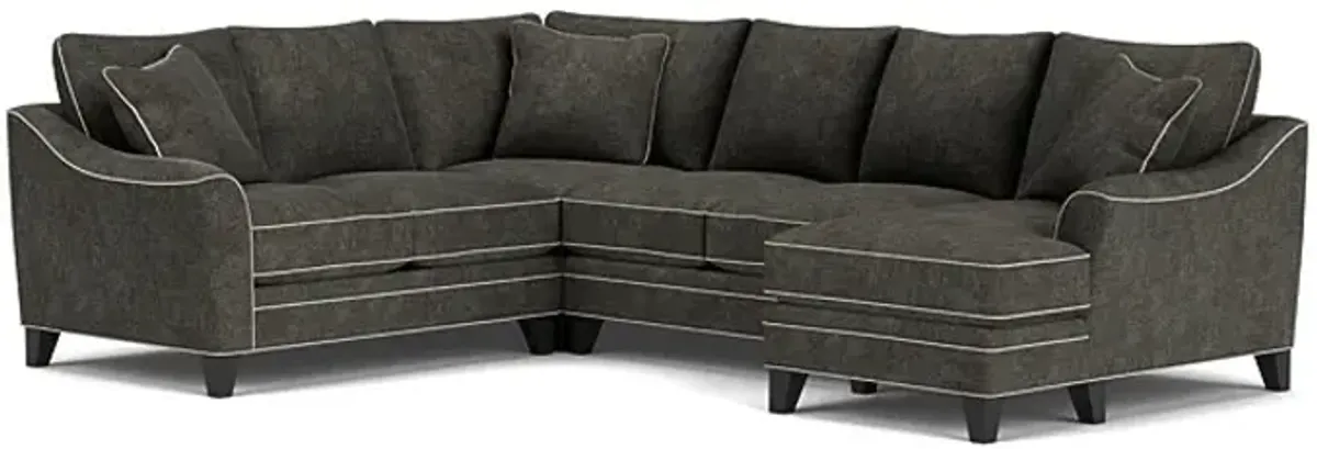 Demi Charcoal 4-Piece Sectional with Right Arm Facing Chaise
