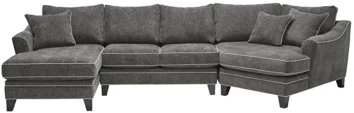 Demi Charcoal 3-Piece Sectional with Right Arm Facing Cuddler