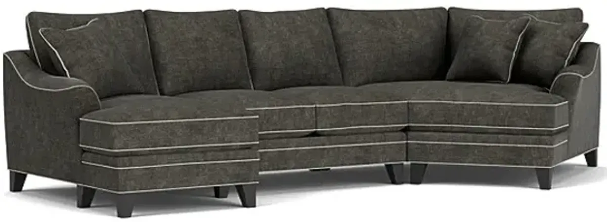 Demi Charcoal 3-Piece Sectional with Right Arm Facing Cuddler