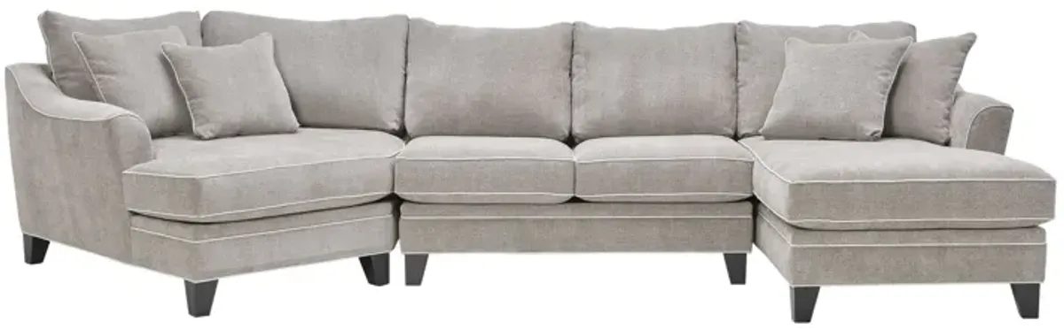 Demi Pebble 3-Piece Sectional with Left Arm Facing Cuddler