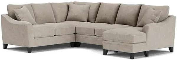 Demi Pebble 4-Piece Sectional with Right Arm Facing Chaise