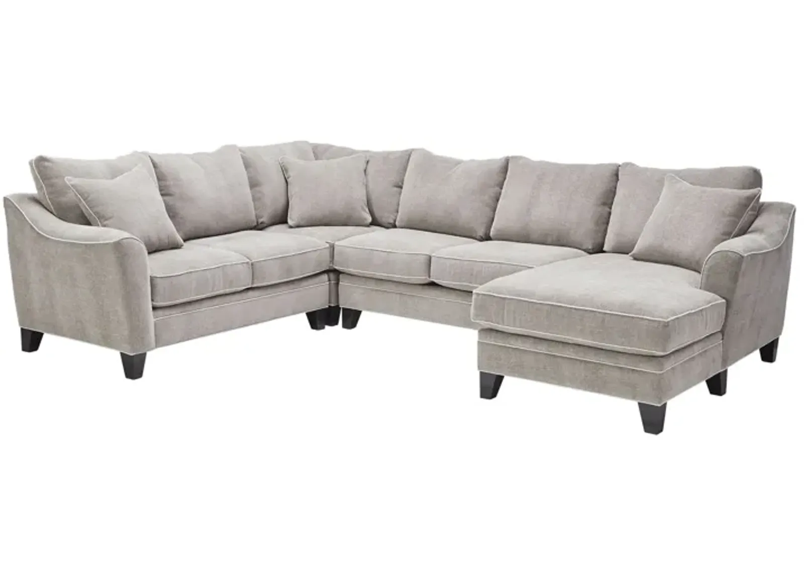 Demi Pebble 4-Piece Sectional with Right Arm Facing Chaise