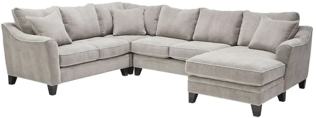 Demi Pebble 4-Piece Sectional with Right Arm Facing Chaise