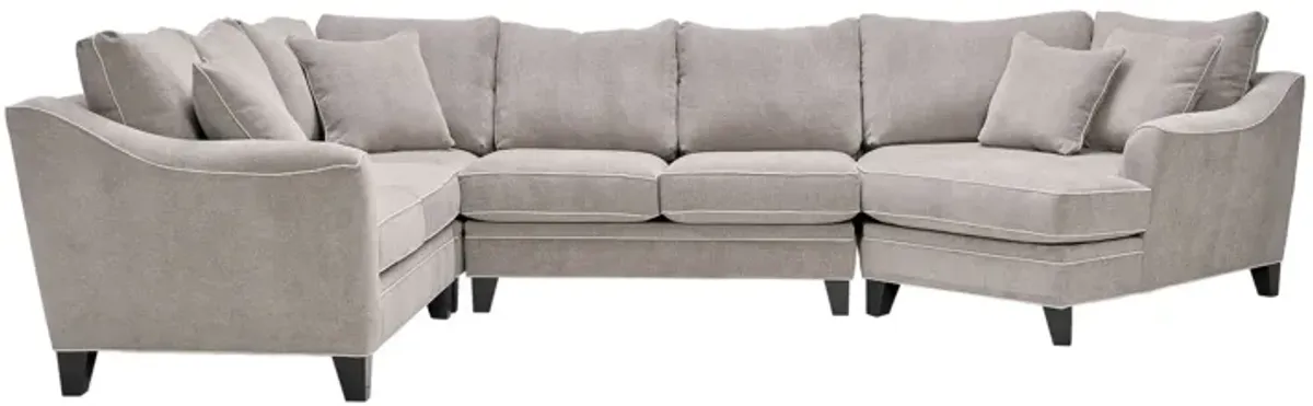 Demi Pebble 4-Piece Sectional with Right Arm Facing Cuddler