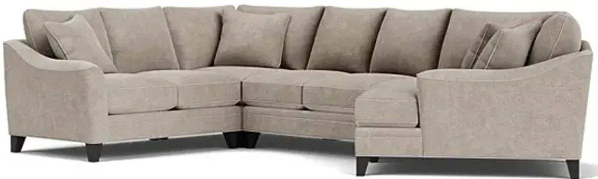 Demi Pebble 4-Piece Sectional with Right Arm Facing Cuddler