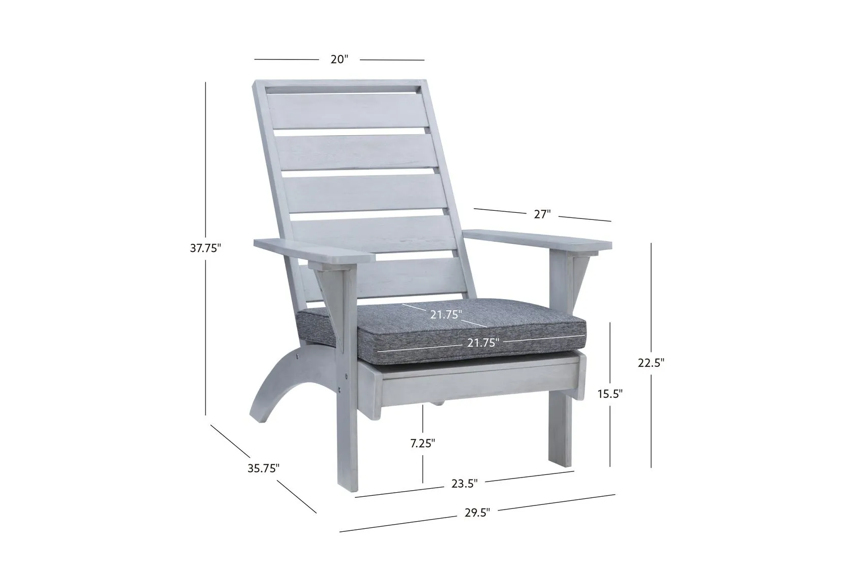 Nantucket Grey Chair With Cushion