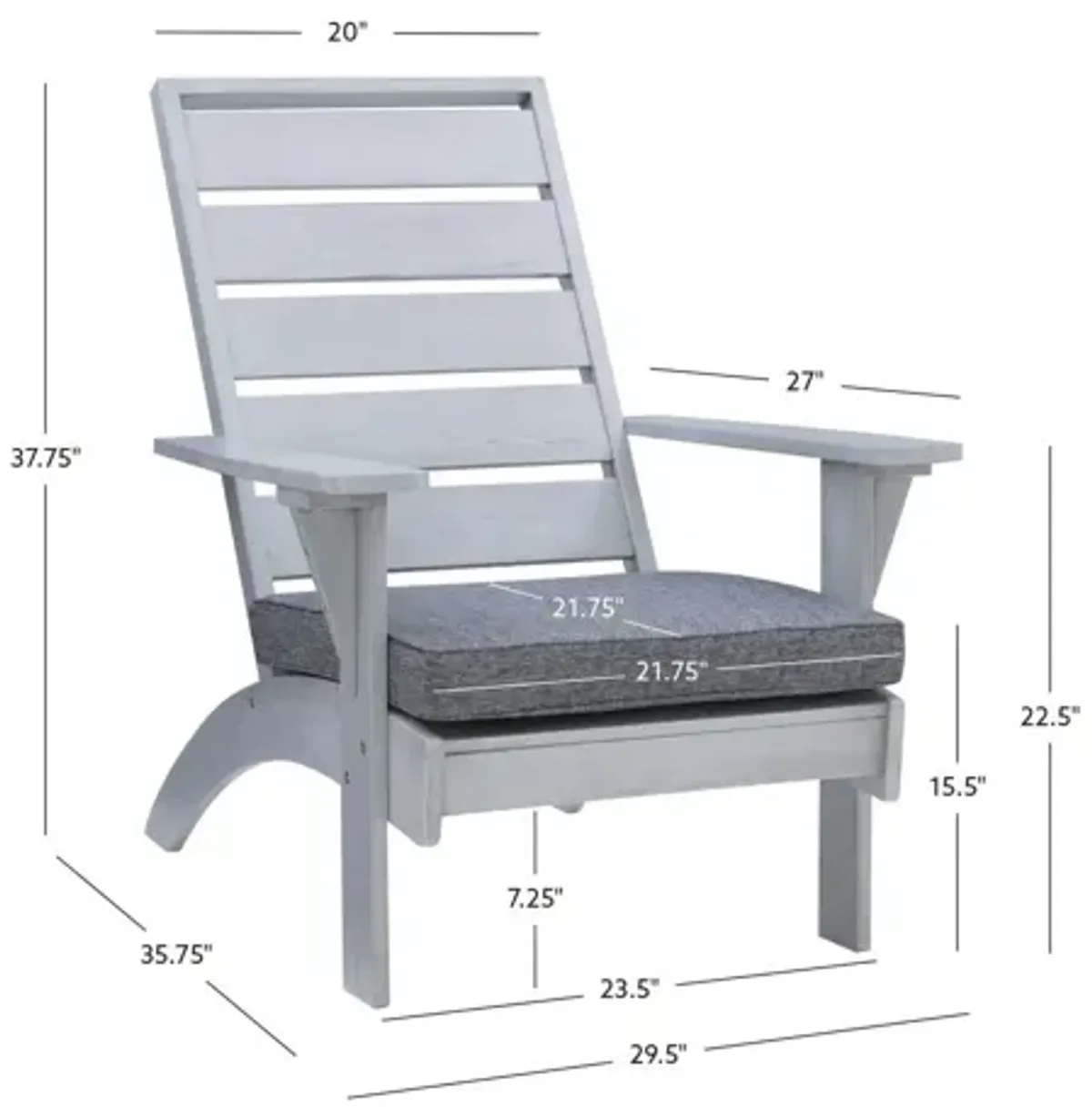 Nantucket Grey Chair With Cushion