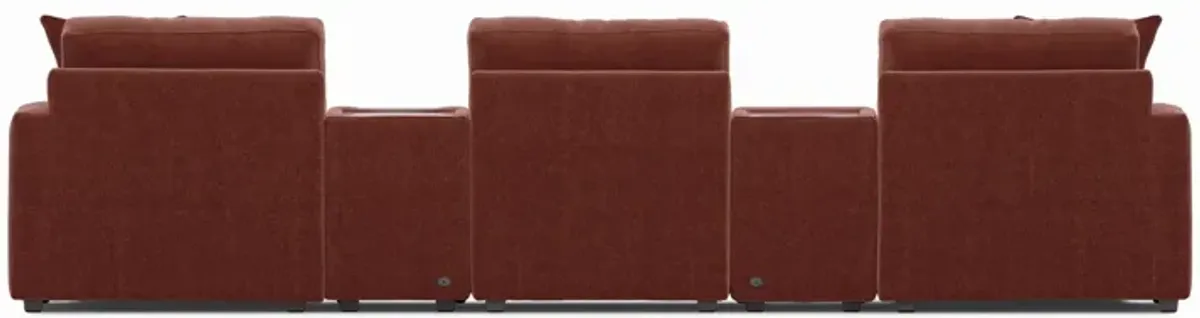 ModularOne Merlot 5-Piece Sectional with Dual Chaise