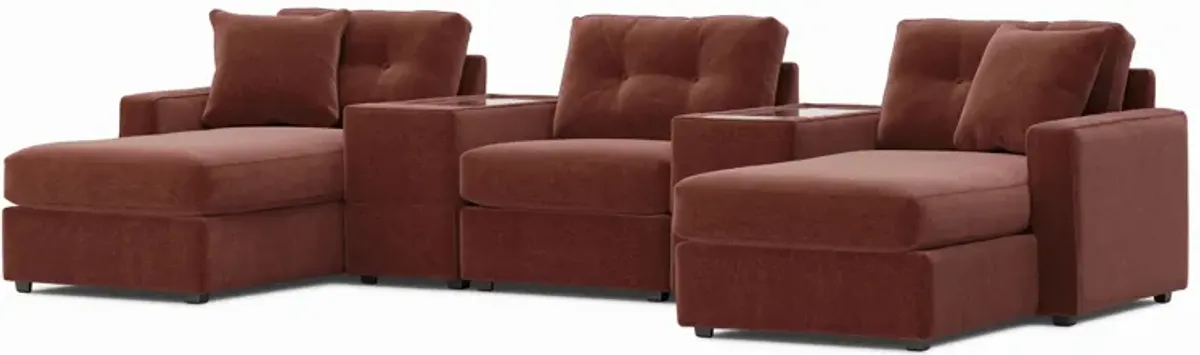 ModularOne Merlot 5-Piece Sectional with Dual Chaise