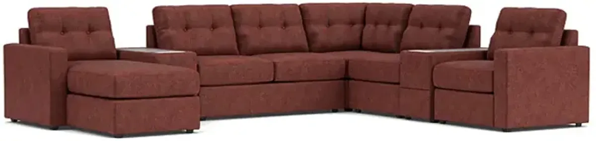 ModularOne Merlot 8-Piece Sectional with E-Console & Left Arm Facing Chaise