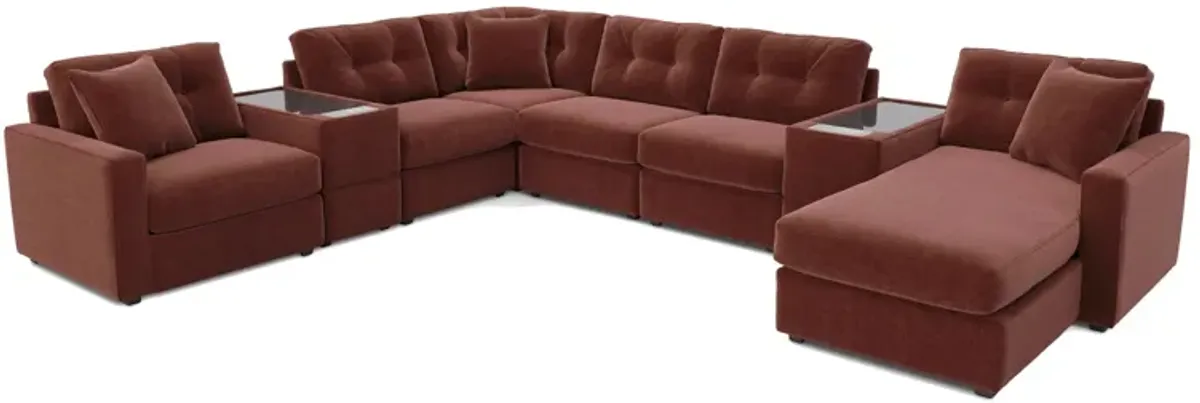 ModularOne Merlot 8-Piece Sectional with Right Arm Facing Chaise