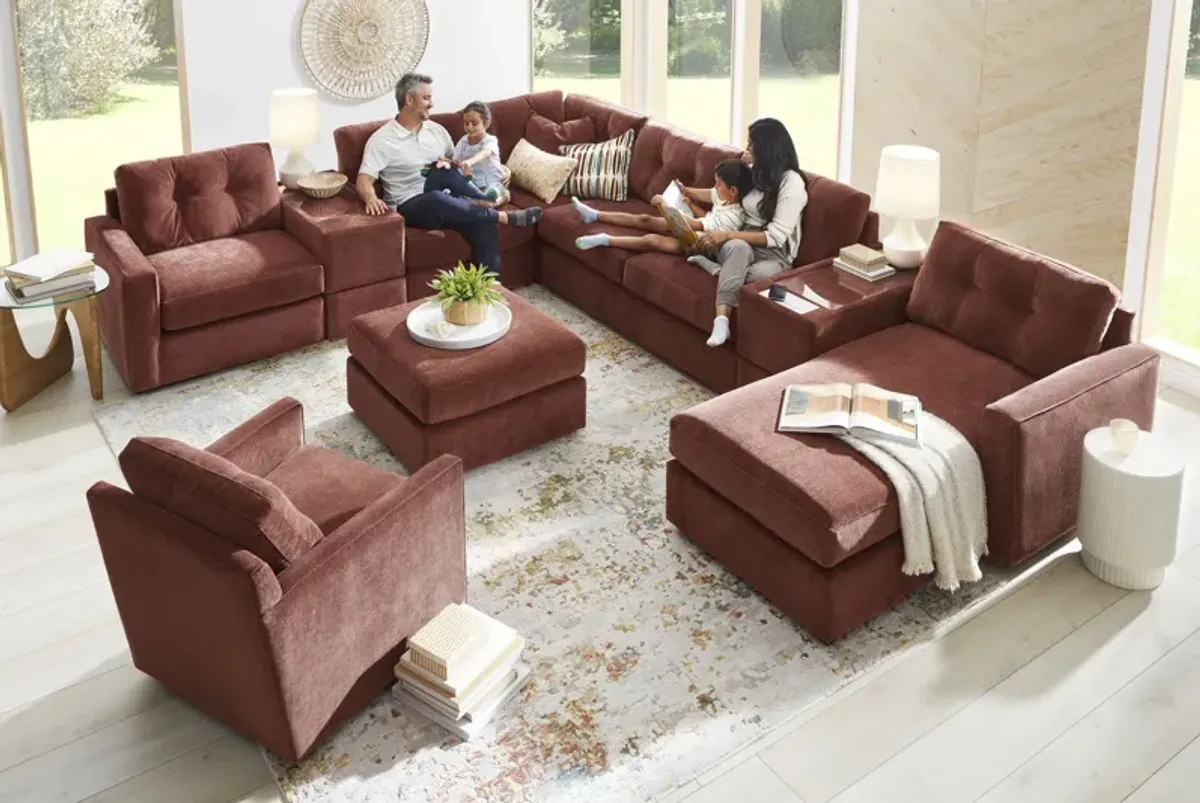 ModularOne Merlot 8-Piece Sectional with Right Arm Facing Chaise