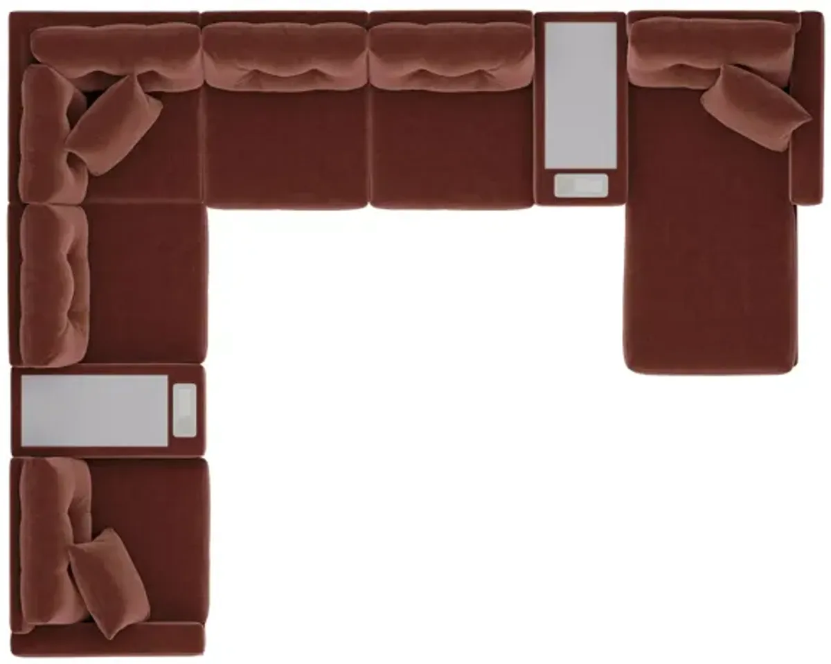 ModularOne Merlot 8-Piece Sectional with Right Arm Facing Chaise