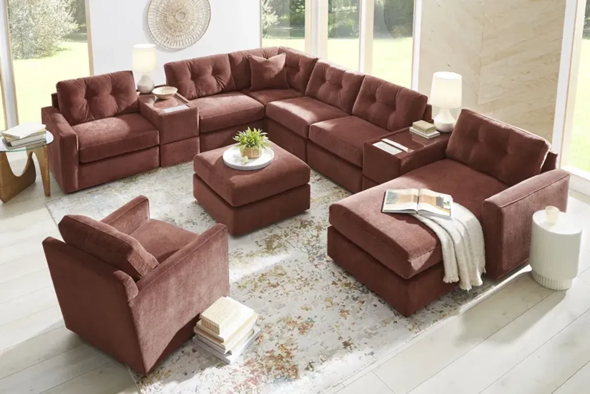 ModularOne Merlot 8-Piece Sectional with Right Arm Facing Chaise