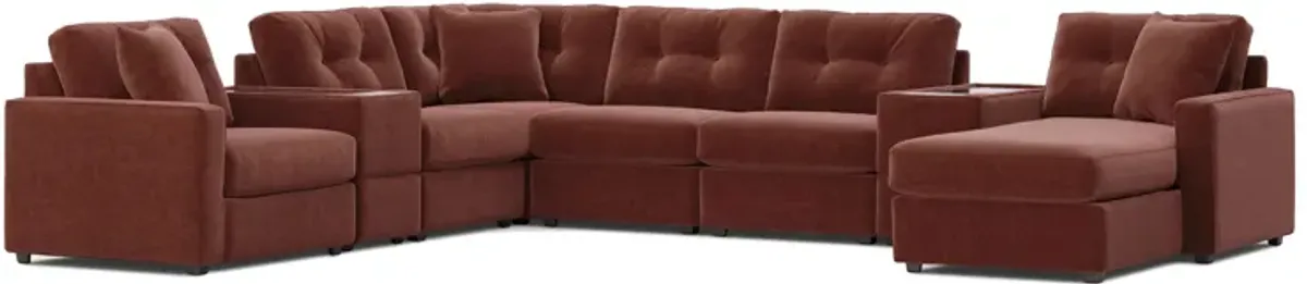 ModularOne Merlot 8-Piece Sectional with Right Arm Facing Chaise