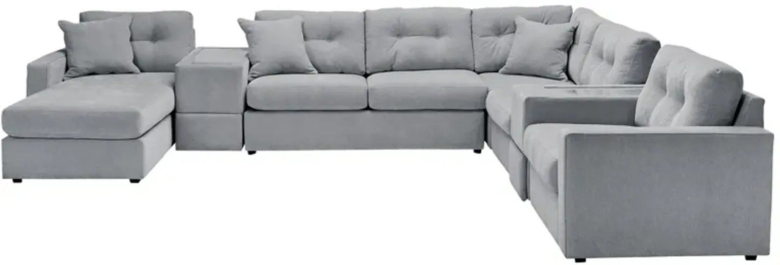 ModularOne Granite 7-Piece Sleeper Sectional with Left Arm Facing Chaise