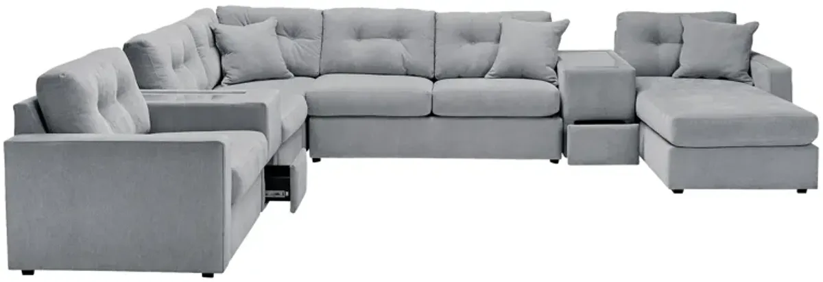 ModularOne Granite 7-Piece Sleeper Sectional with Right Arm Facing Chaise