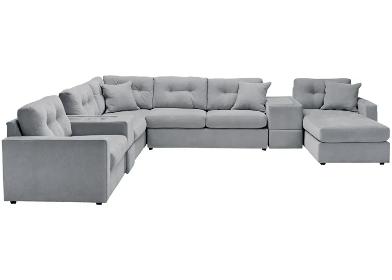 ModularOne Granite 7-Piece Sleeper Sectional with Right Arm Facing Chaise