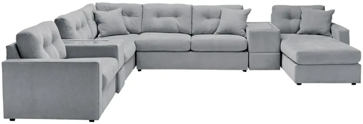 ModularOne Granite 7-Piece Sleeper Sectional with Right Arm Facing Chaise