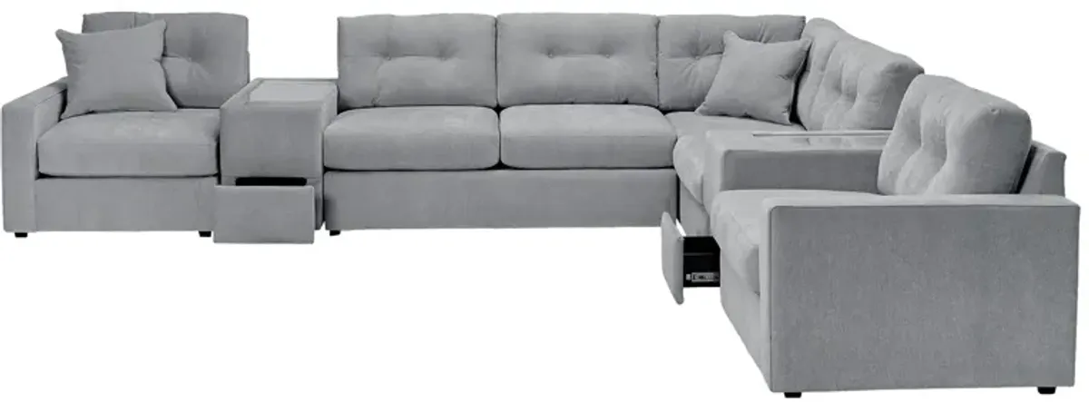 ModularOne Granite 7-Piece Sleeper Sectional with E-Console