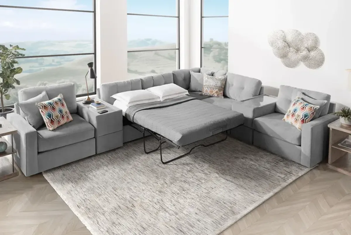 ModularOne Granite 7-Piece Sleeper Sectional with E-Console