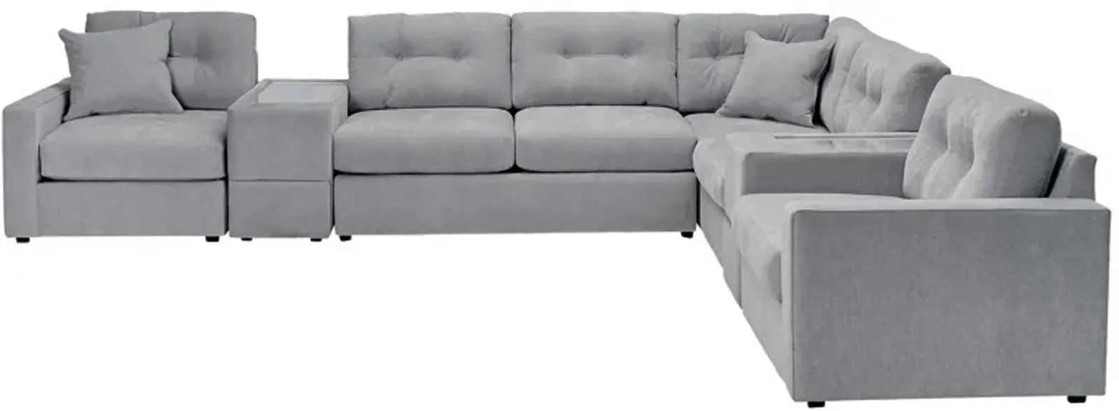 ModularOne Granite 7-Piece Sleeper Sectional with E-Console