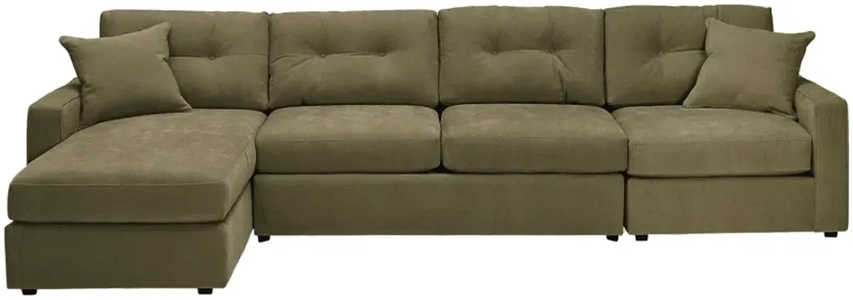 ModularOne Moss 3-Piece Sleeper Sofa with Left Arm Facing Chaise