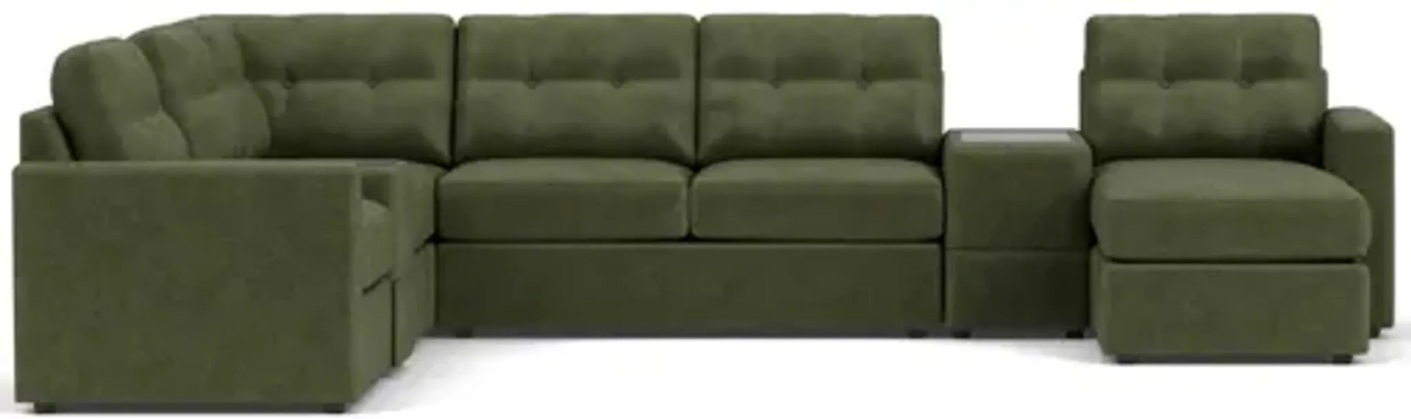 ModularOne Moss 7-Piece Sleeper Sectional with Left Arm Facing Chaise ...
