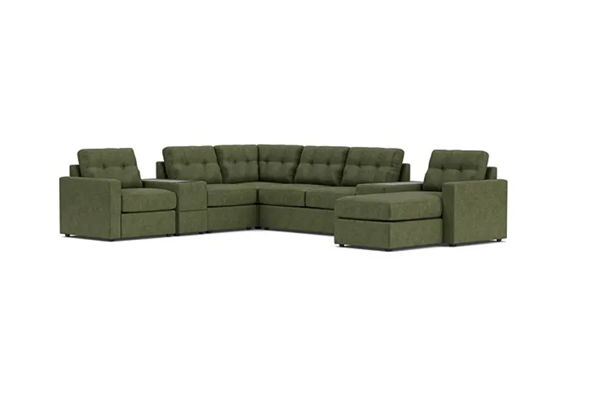 ModularOne Moss 7-Piece Sleeper Sectional with Left Arm Facing Chaise
