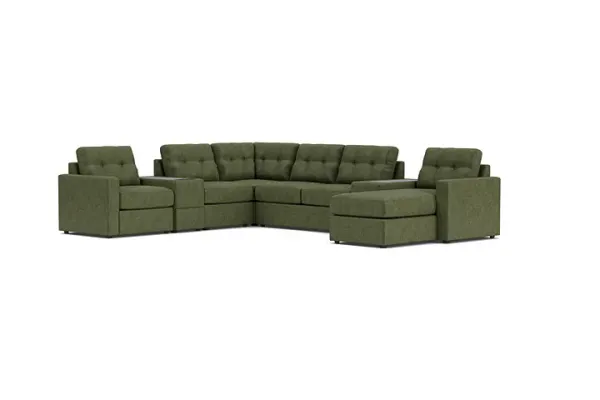 ModularOne Moss 7-Piece Sleeper Sectional with Left Arm Facing Chaise