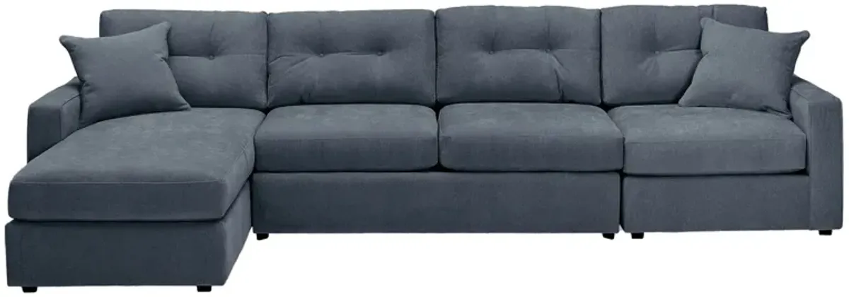 ModularOne Navy 3-Piece Sleeper Sofa with Left Arm Facing Chaise