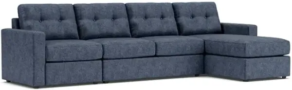 ModularOne Navy 3-Piece Sleeper Sofa with Right Arm Facing Chaise