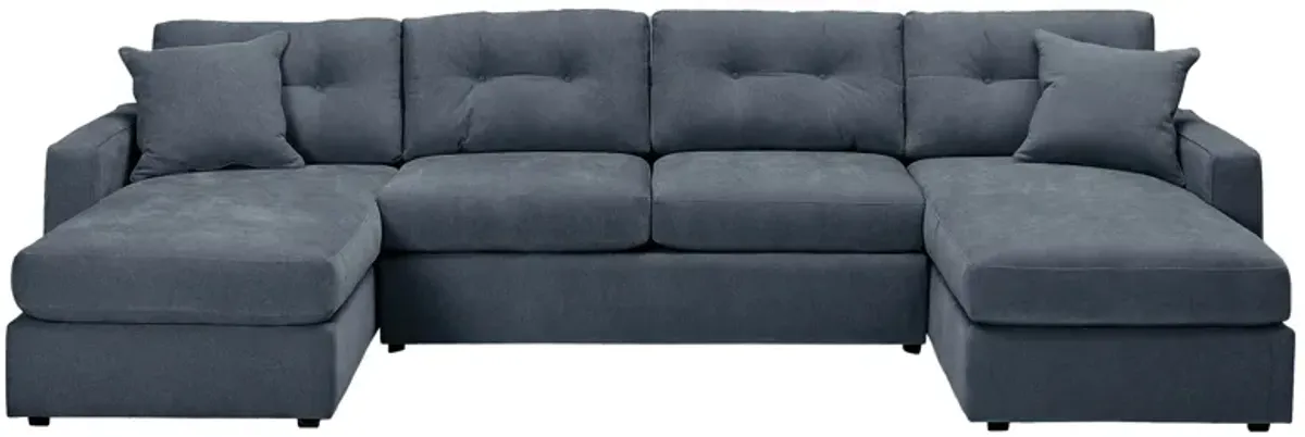 ModularOne Navy 3-Piece Sleeper Sofa with Dual Chaises