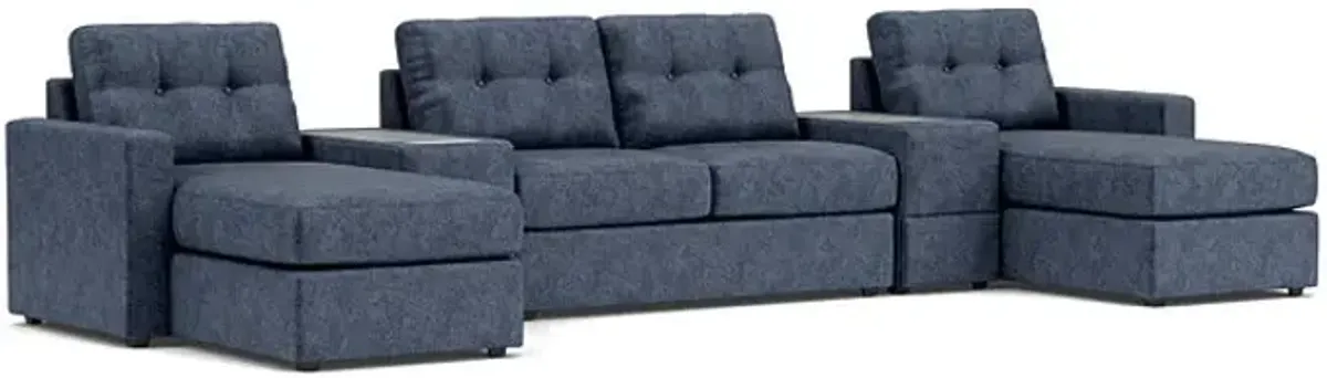 ModularOne Navy 5-Piece Sleeper Sectional with E-Console