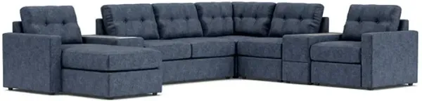 ModularOne Navy 7-Piece Sleeper Sectional with Left Arm Facing Chaise