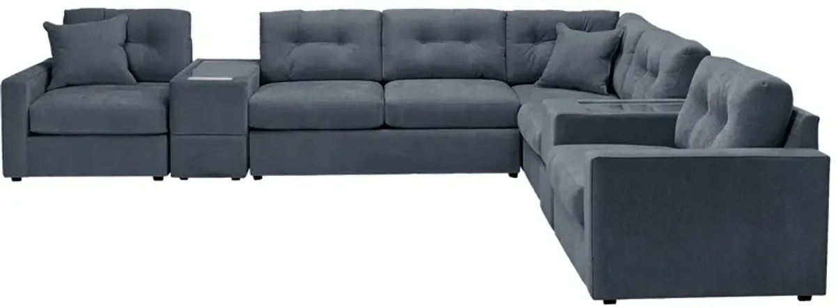 ModularOne Navy 7-Piece Sleeper Sectional with E-Console