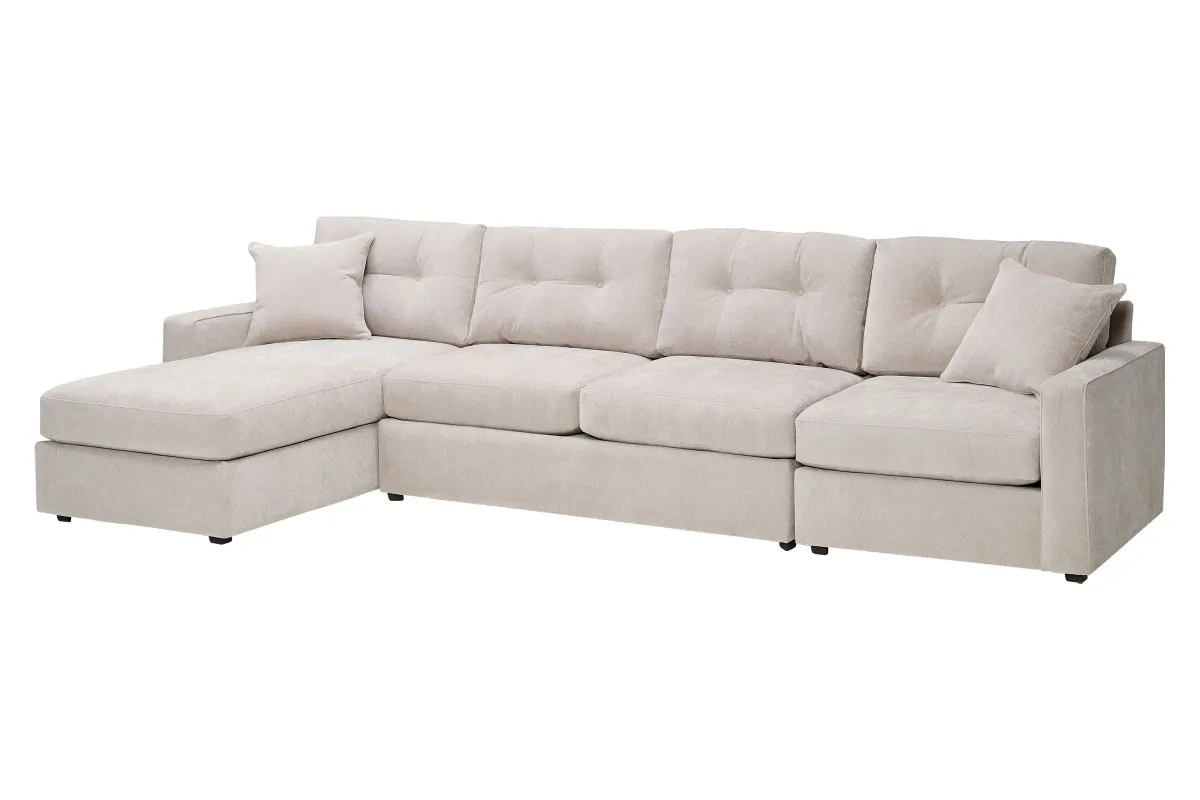 ModularOne Stone 3-Piece Sleeper Sofa with Left Arm Facing Chaise