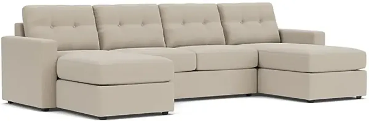 ModularOne Stone 3-Piece Sleeper Sofa with Dual Chaises